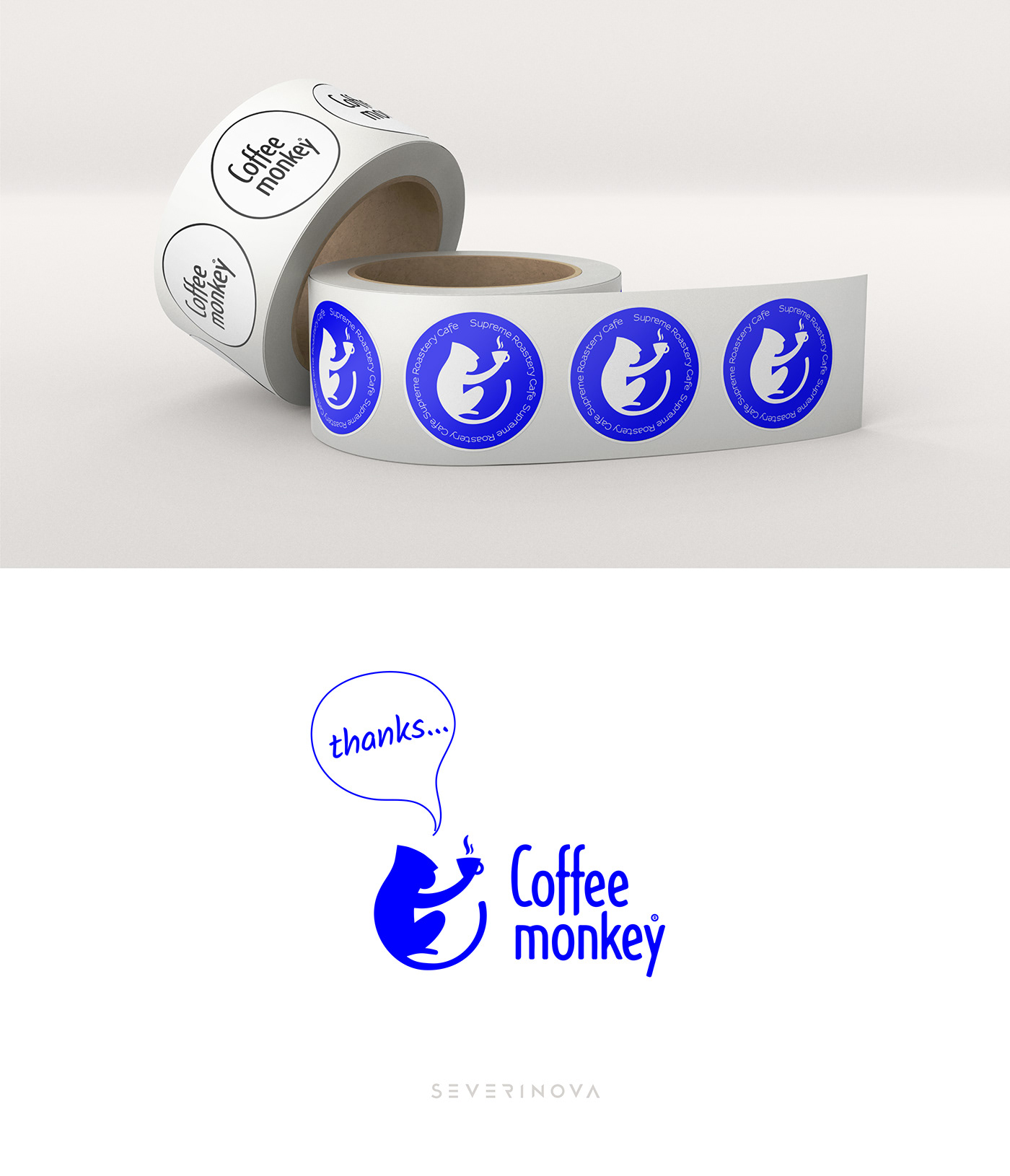 branding  cafe Coffee creative identity ILLUSTRATION  Label logo monkey Packaging