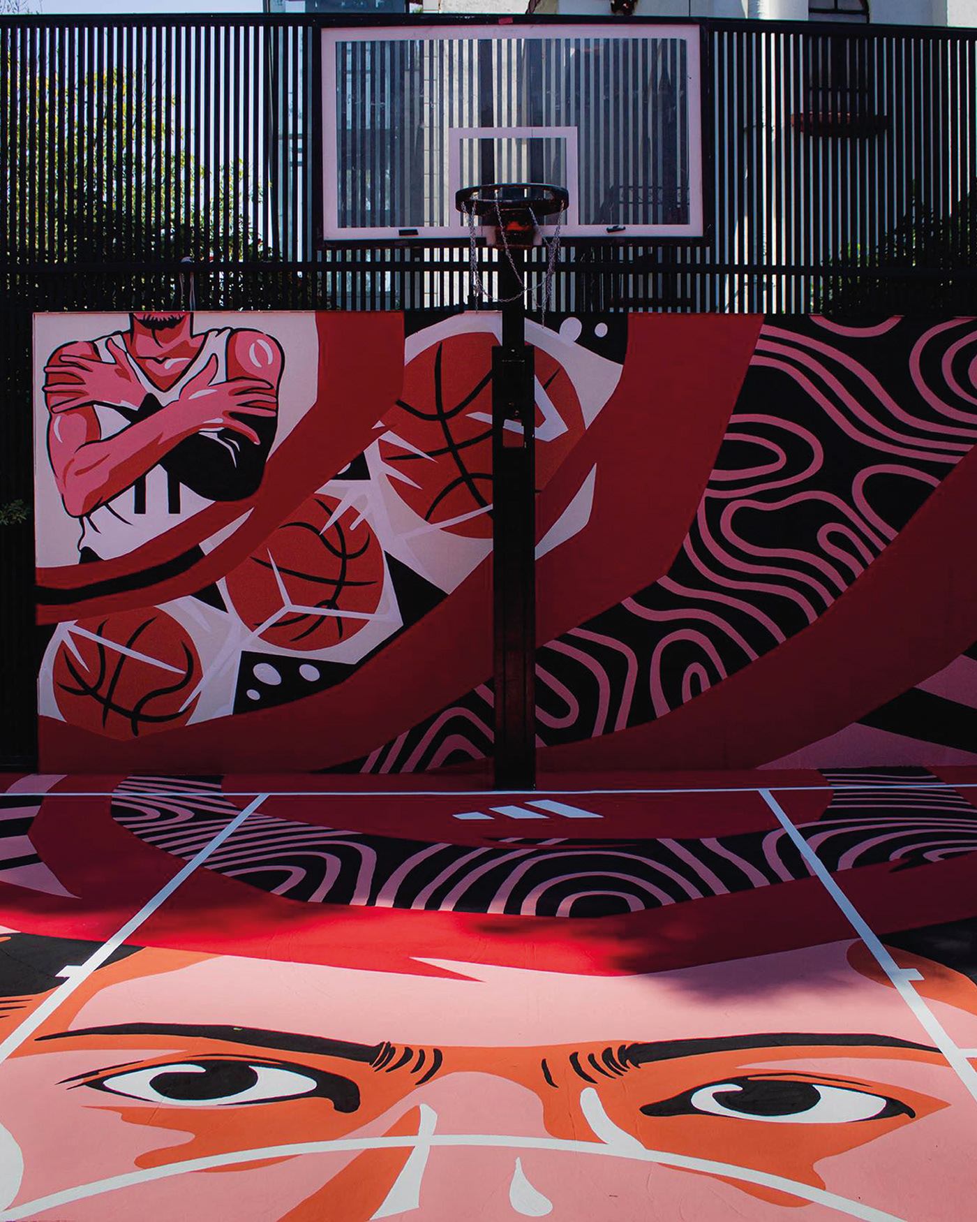 Mural ILLUSTRATION  NBA adidas court basketball Street sneakers atlanta TraeYoung