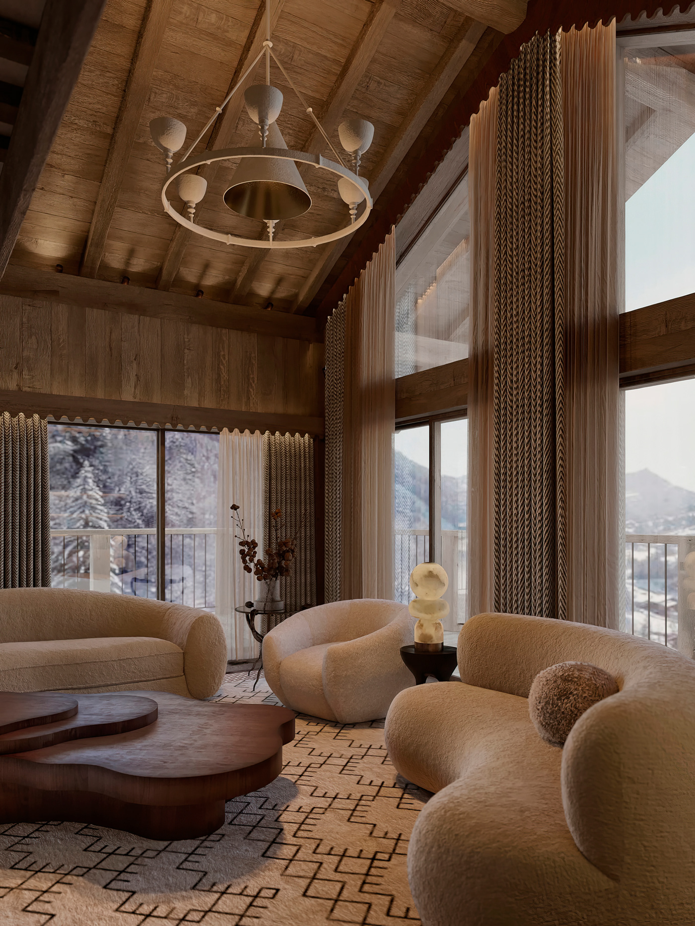 alps architecture chalet chalet design  frenchalps interiordesign meribel naturalmaterials oldwood