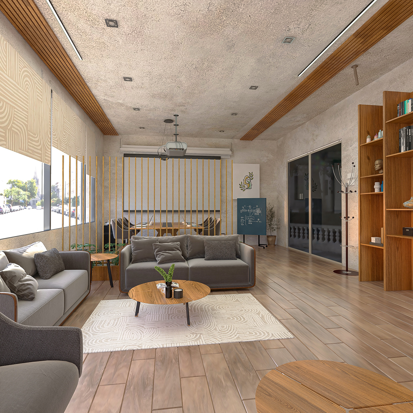 company administration management Office Design reception design cozy interior cozy apartment design 3ds max modern