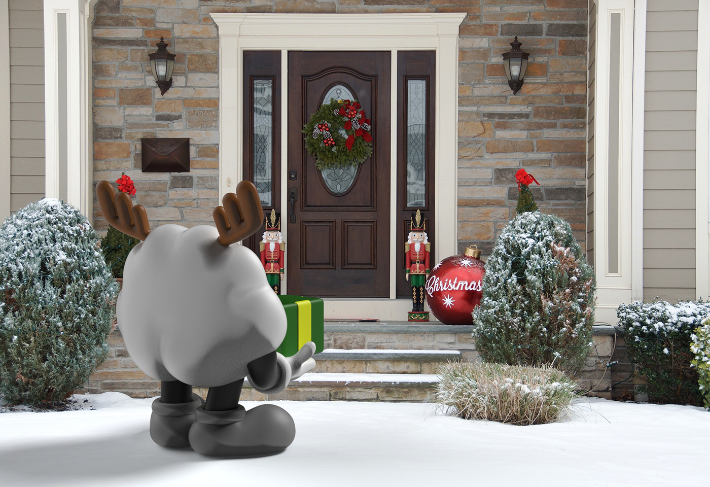 Christmas Rudolph cloud Character 3D design Zbrush keyshot arttoys designertoy resintoy cartoon artworks Collection kidult figure
