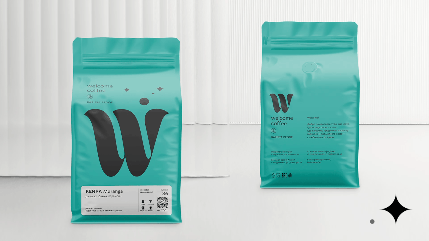 barista Coffee coffee packaging HORECA HORECA design letter W Proof specialty coffee typography   welcome