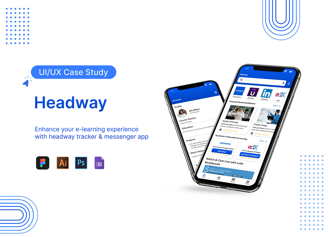 UX Case Study app design Website Design ui design ux tracking Chat eleraning