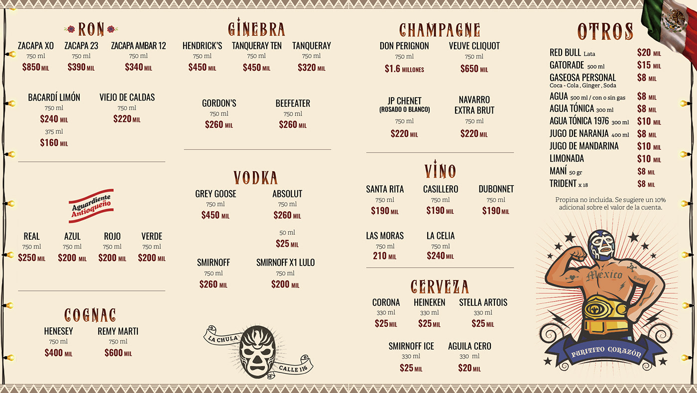 bar graphic design  menu menu design Mexican Design