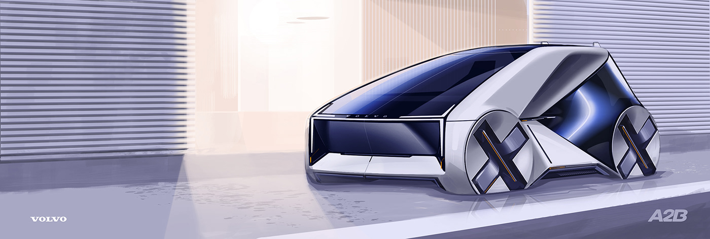 car design car sketch city car concept car rendering sketch Transportation Design Volvo