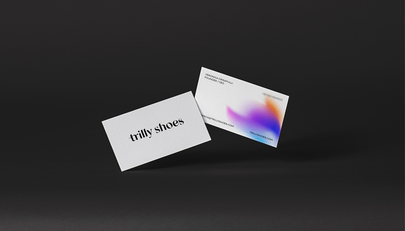 Business cards for a shoe brand