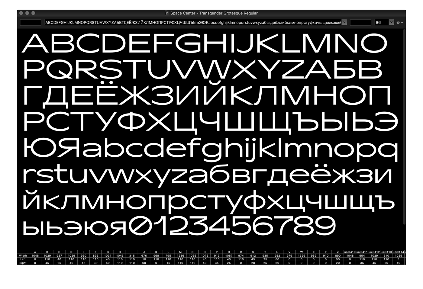 type Typeface lettering letters Robofont  