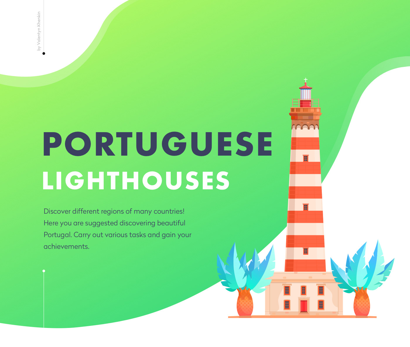 Appdesign UI ux design flat illustrations icons lighthouses Portugal iphone