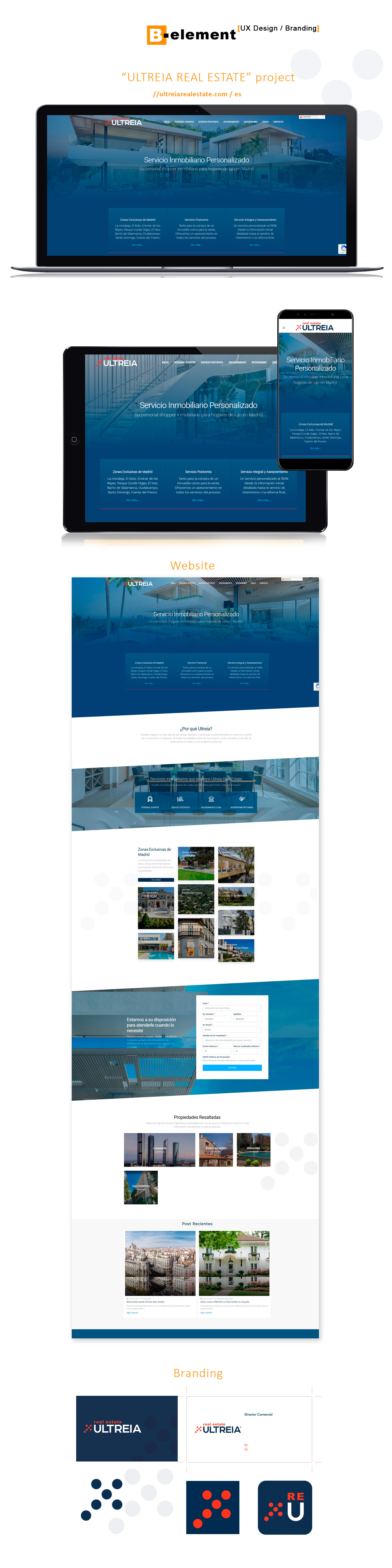 Diseño, Maquetación y Branding Website Ultreia Real Estate