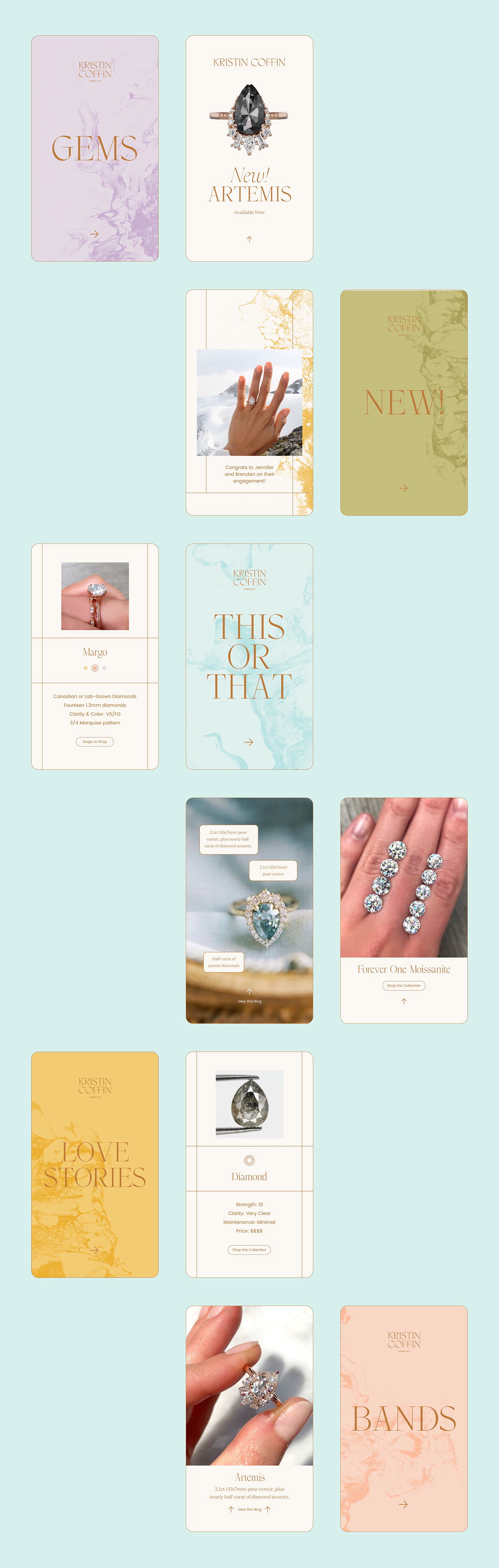 jewelry luxury wedding Website Shopify Ecommerce UI/UX elegant engagement rings