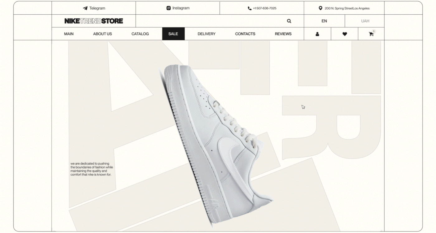 animation  interactive Nike Nike Shoes Catalog Designs brand sneakers maximalism collage ecommerce website