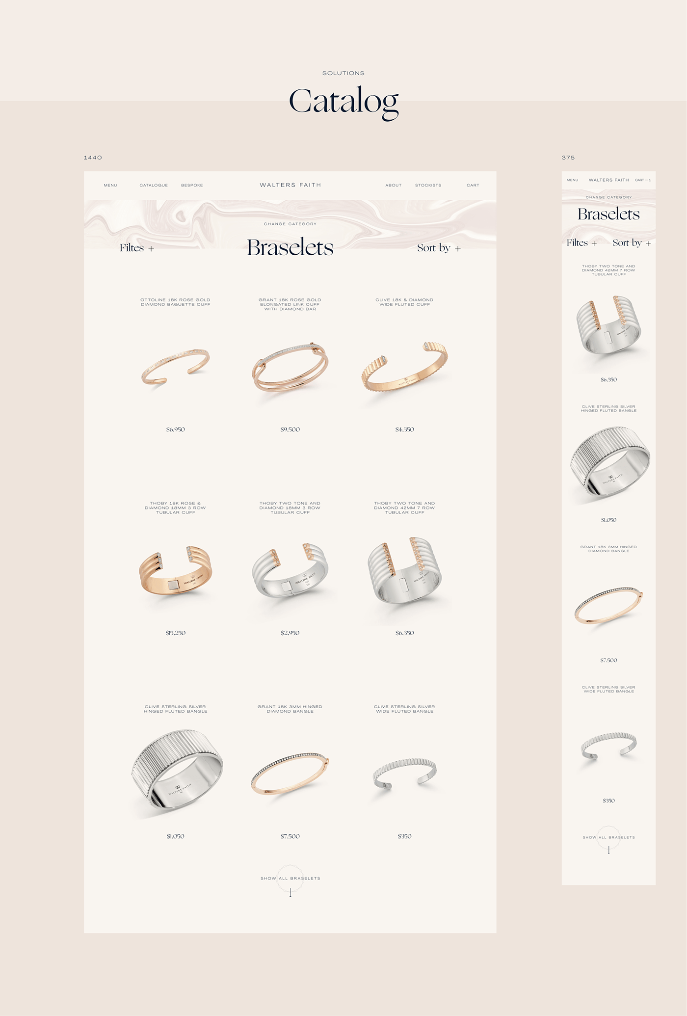 animation  e-commerce Fashion  jewelry product UI/UX Webdesign