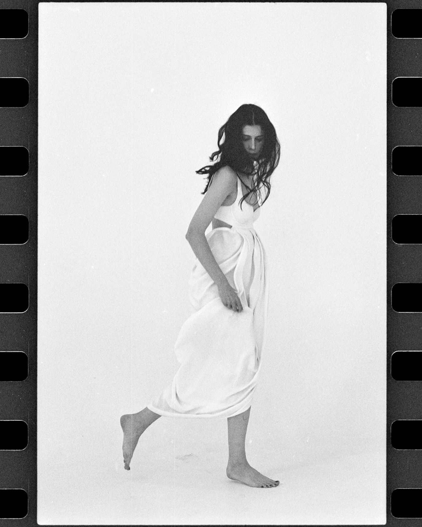 35mm 90s black and white Fashion  film photography model Photography  photoshoot portrait studio