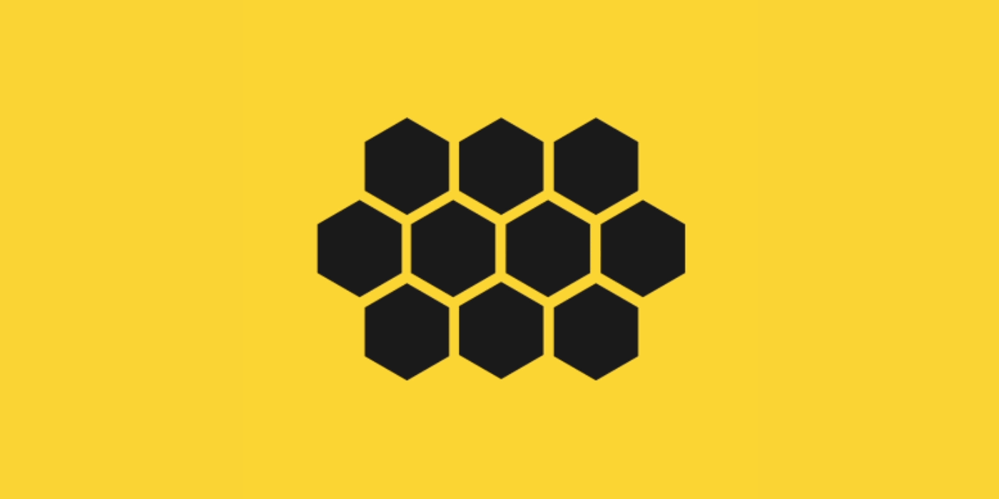 Identity System hexgon bee honeycomb logo motion Mug  id card totebag Website responsive layout