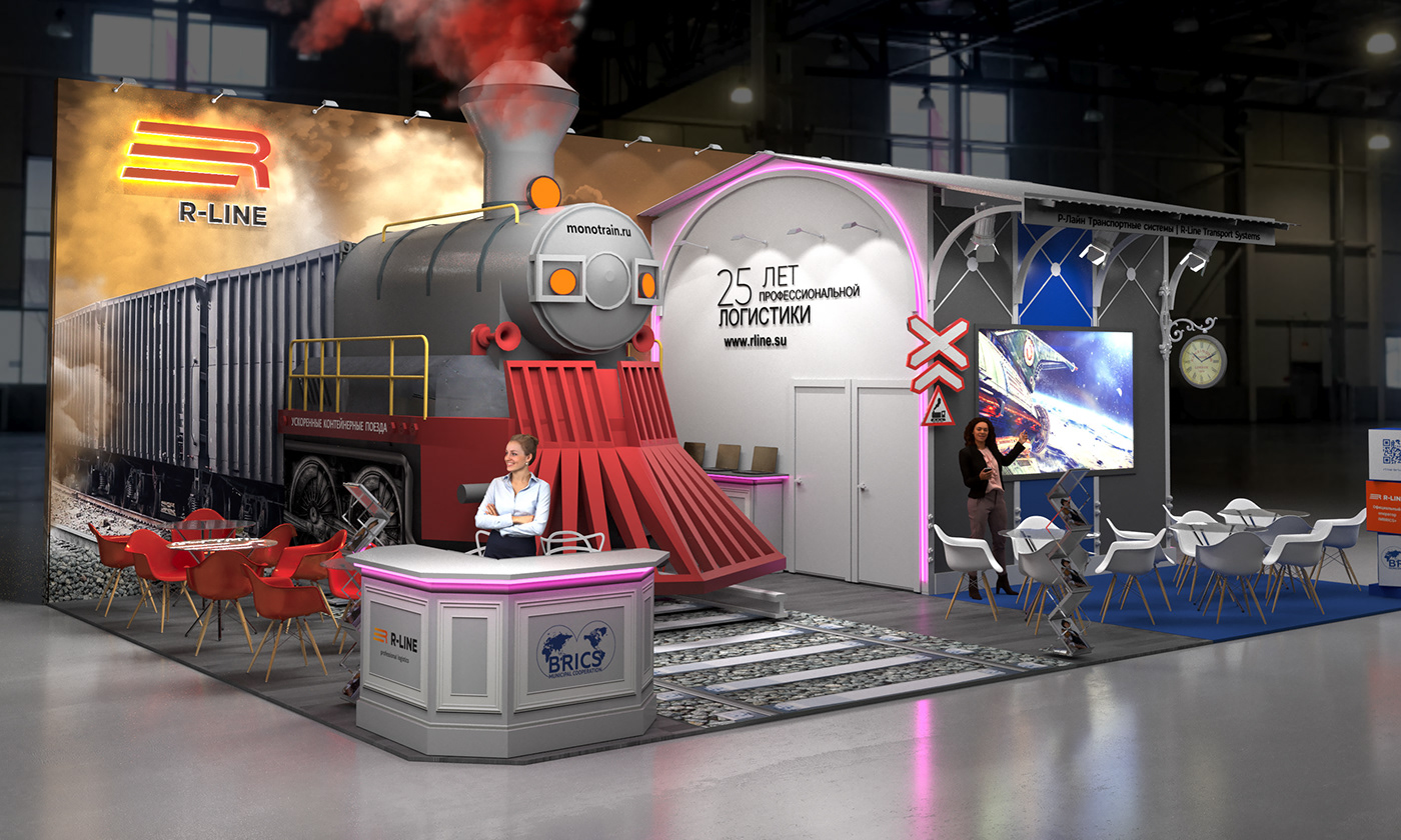 train modelling 3d visualization Transport brics railway Exhibition  Event visualisation 3D