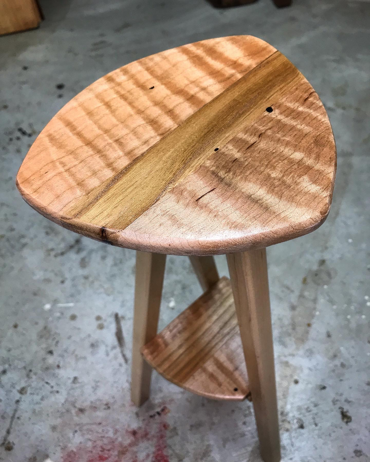 curly maple furniture side table table for one tiny table woodworker
