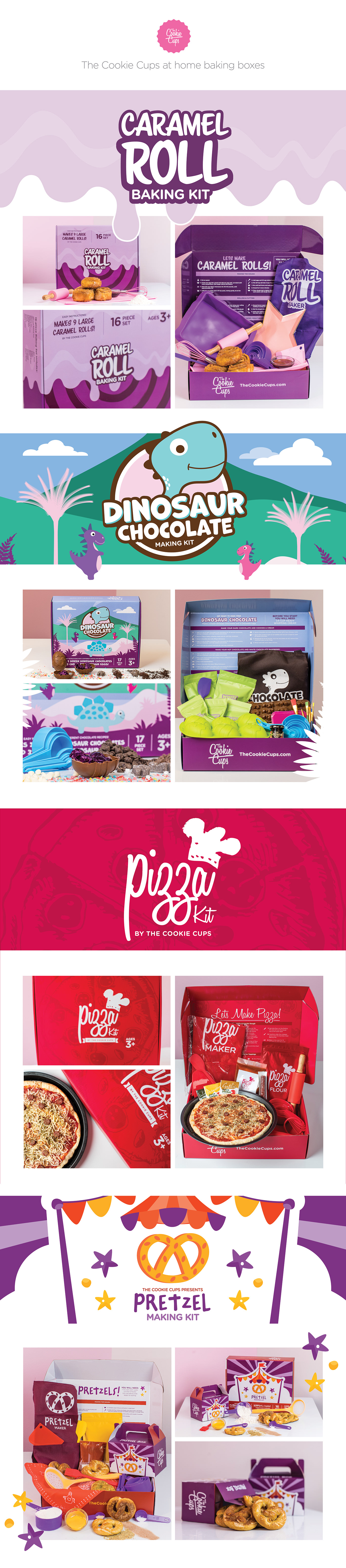 baking children baking chocolate cinnamon rolls Food  graphic design  Packaging Pizza pretzel packaging