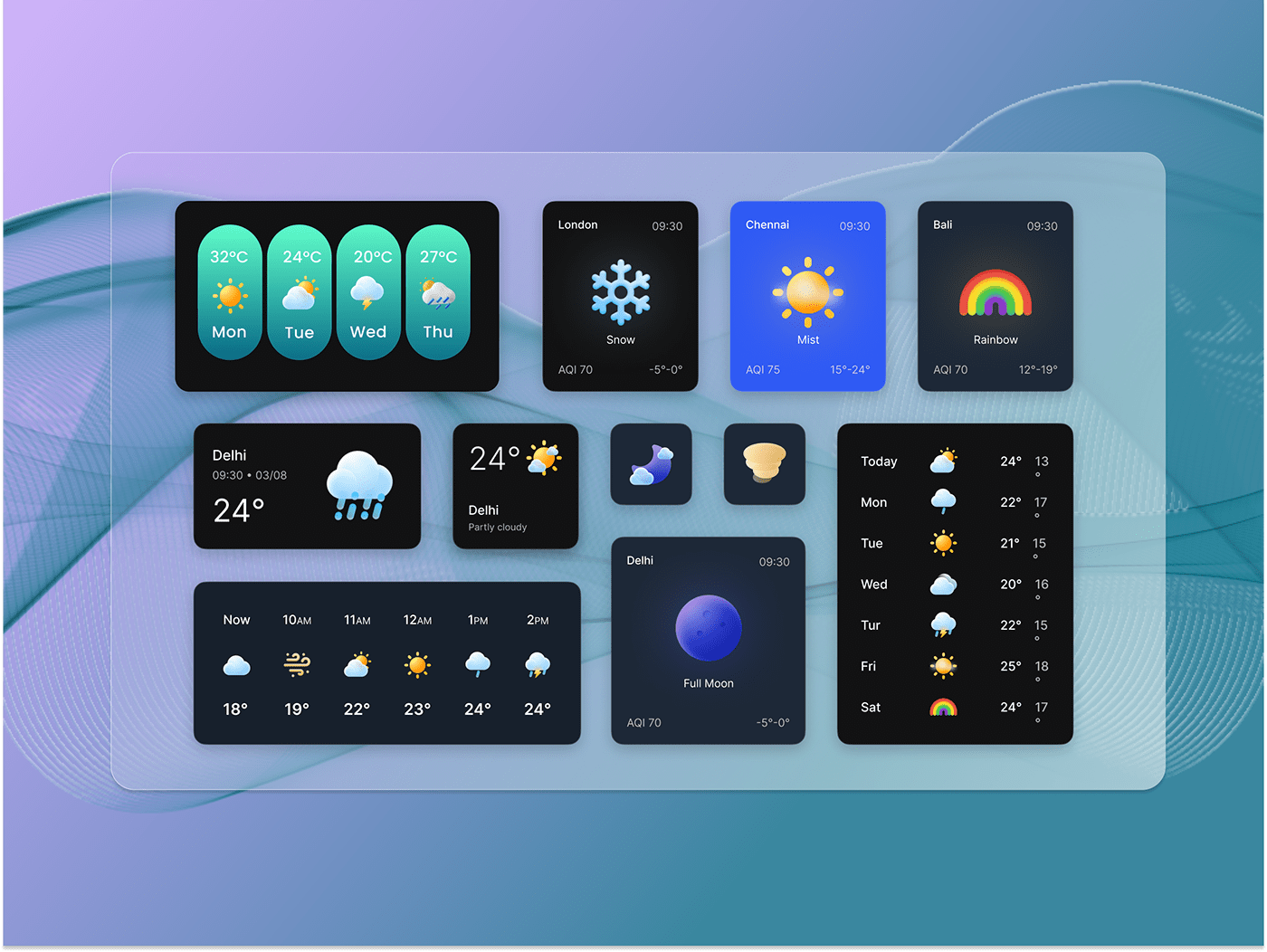 weather weather app UI app ui design rain summer sunset Fore casting Trending forecasts