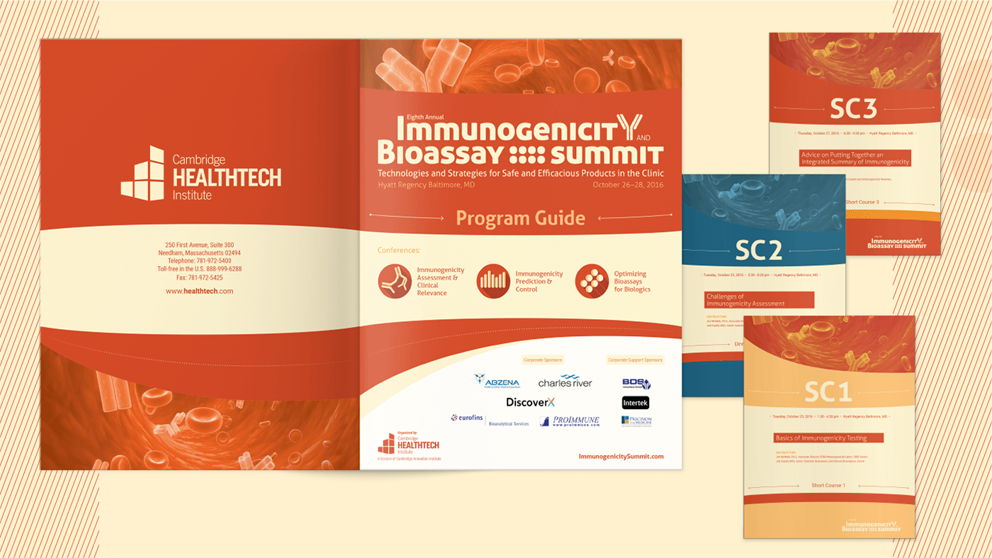 Adobe Portfolio biology science healthcare research Event conference logo Rebrand immunogenicity bioassay