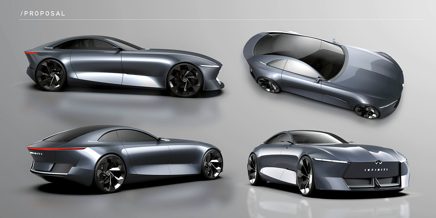automotive   car concept design electric gt infiniti Render sketches Transport