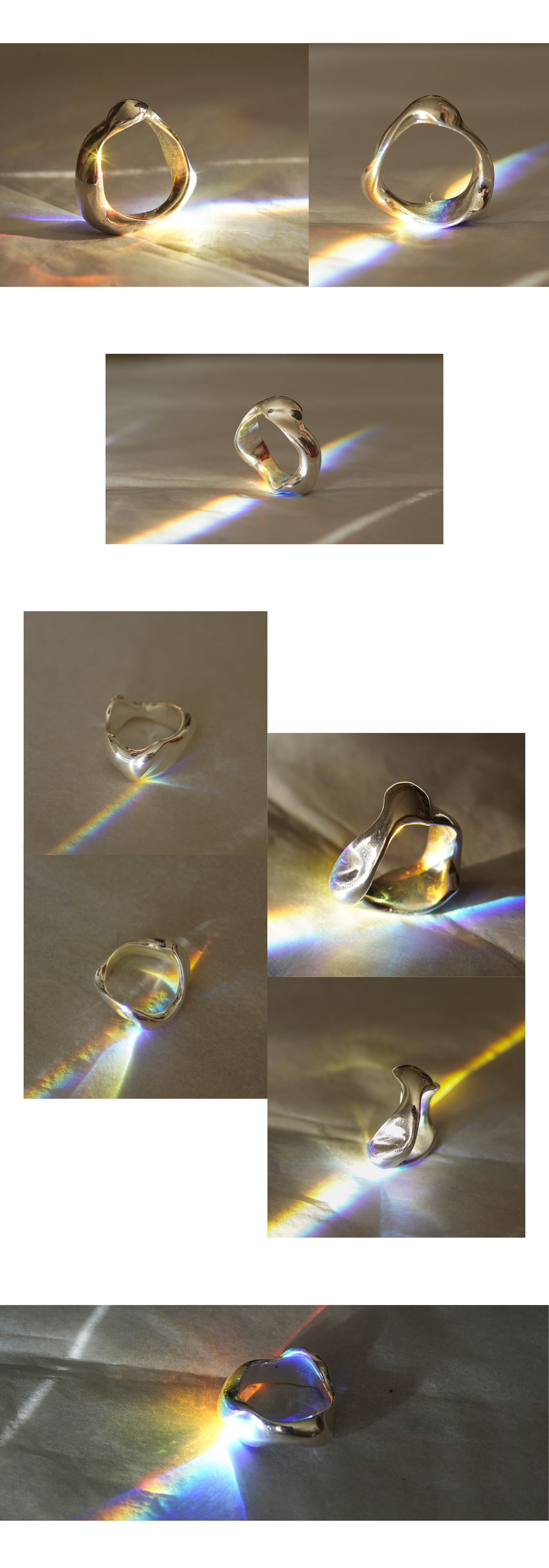 craft curves handmade jewelry light mirror organic ring silver wax