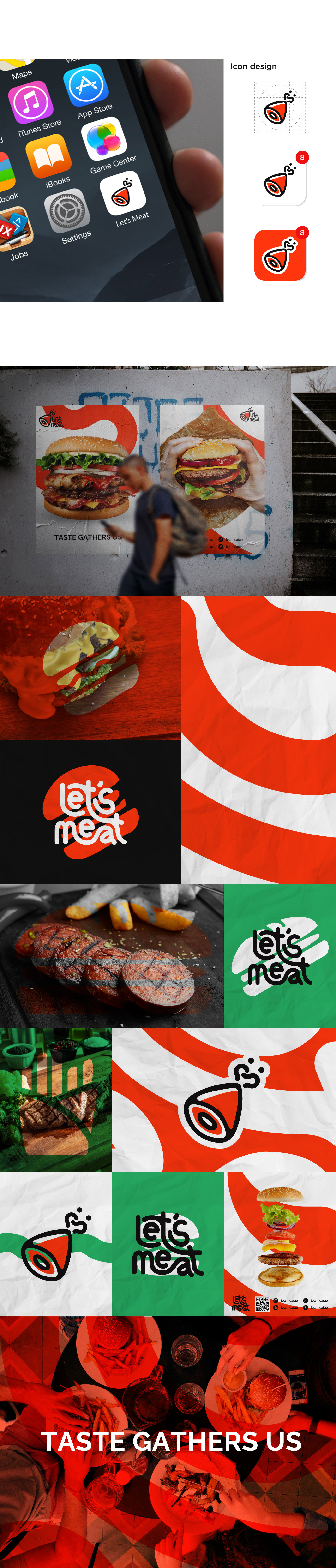 brand identity burger Burger Logo Food  logo meat Packaging presentation restaurant restaurant logo