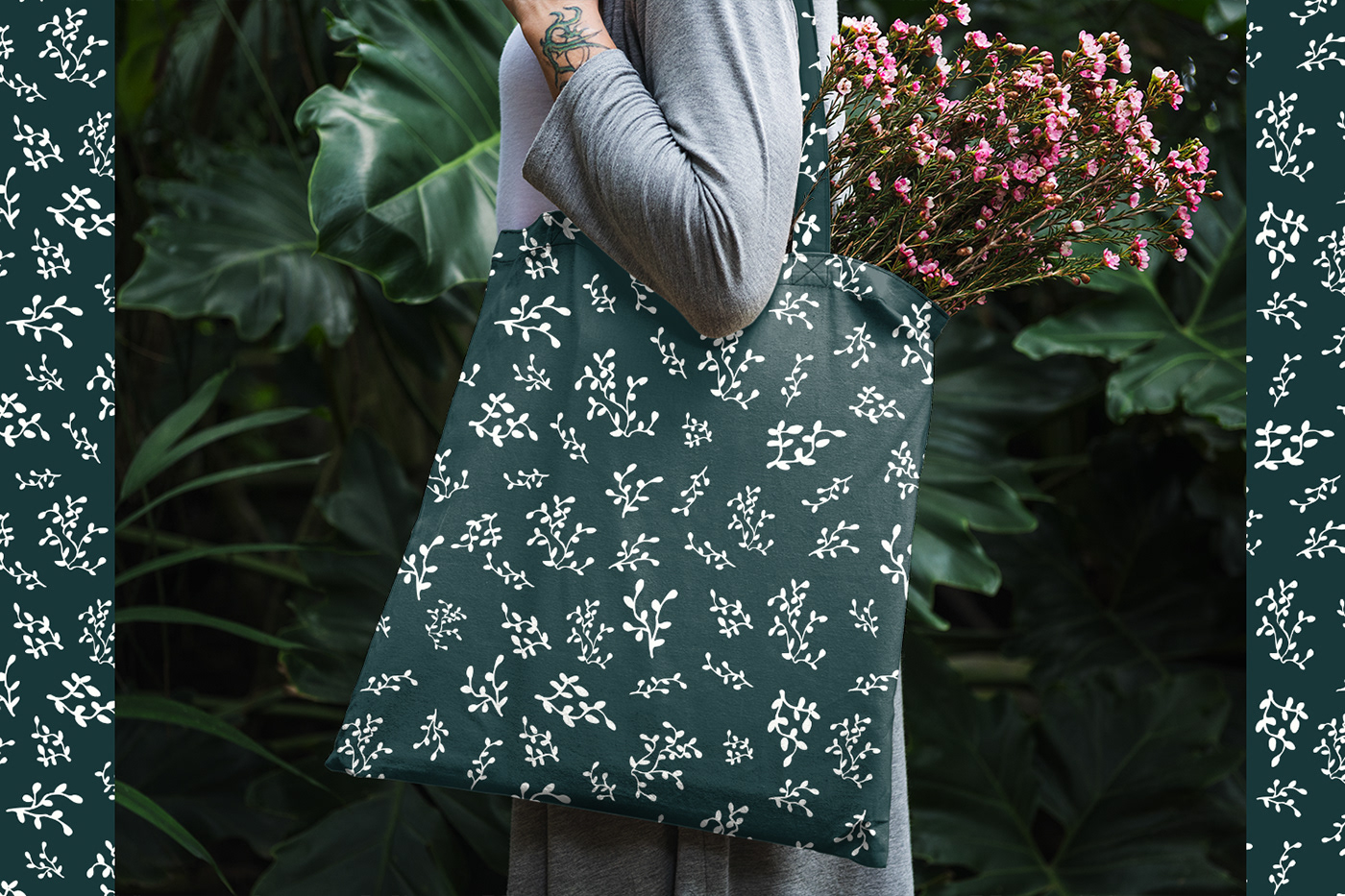 vector Graphic Designer Patterns Fashion  twigs plants botanical pattern Wallpapers Wallpaper design