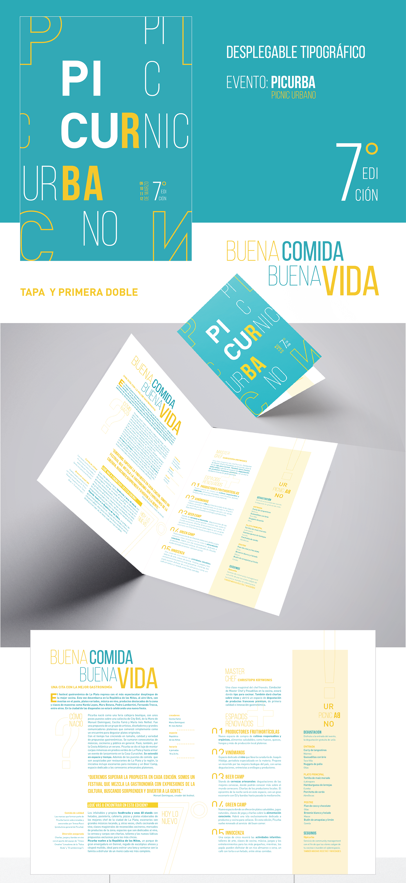 editorial diseño gráfico Tipografia 2 desplegable uade typography   grapich design picnic flyer folleto