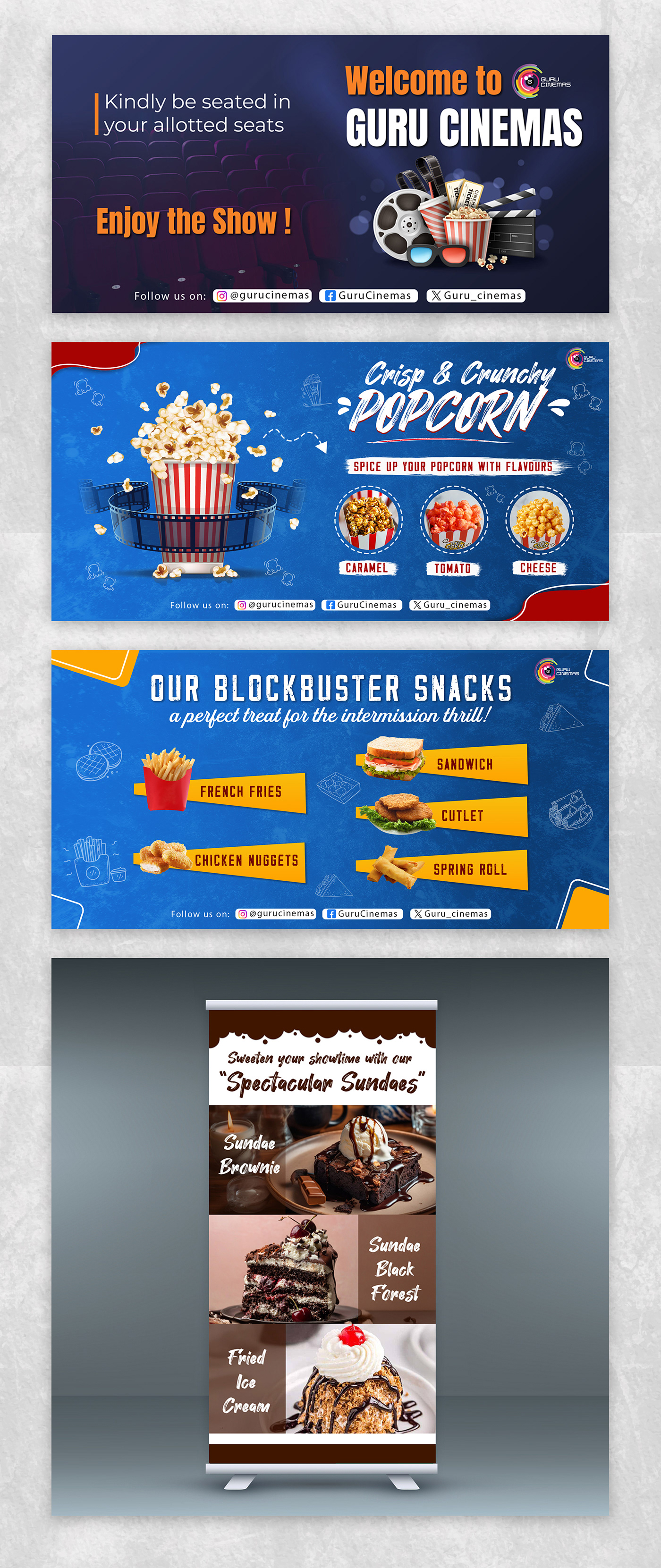 movie theatre poster Poster Design Advertising  design marketing   photoshop illustrator design Creative Design Food Menu Advertising