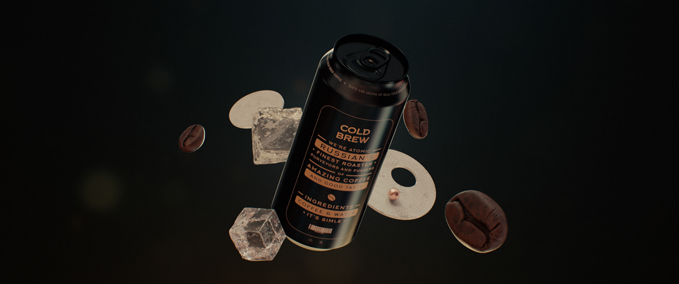 bottle CG coffee commercial Cold Brew cold brew commercial commercial drink Packaging product design  Turbosquid