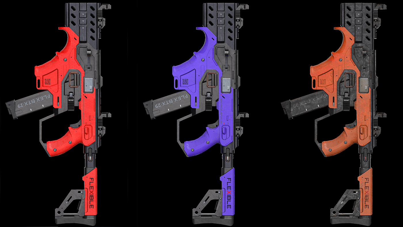 3D 3d modeling blender Game Art Gun Weapon game design Gaming SMG