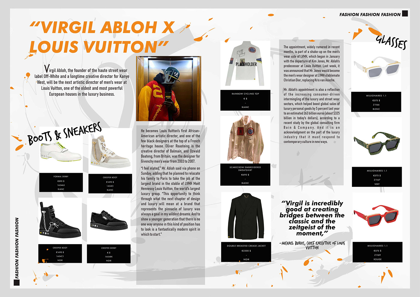 Fashion  magazine off white sketch virgil abloh