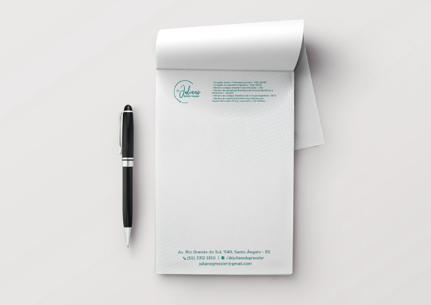 medicina brand design gráfico Mockup marca papelaria assinatura CRM medico receituário