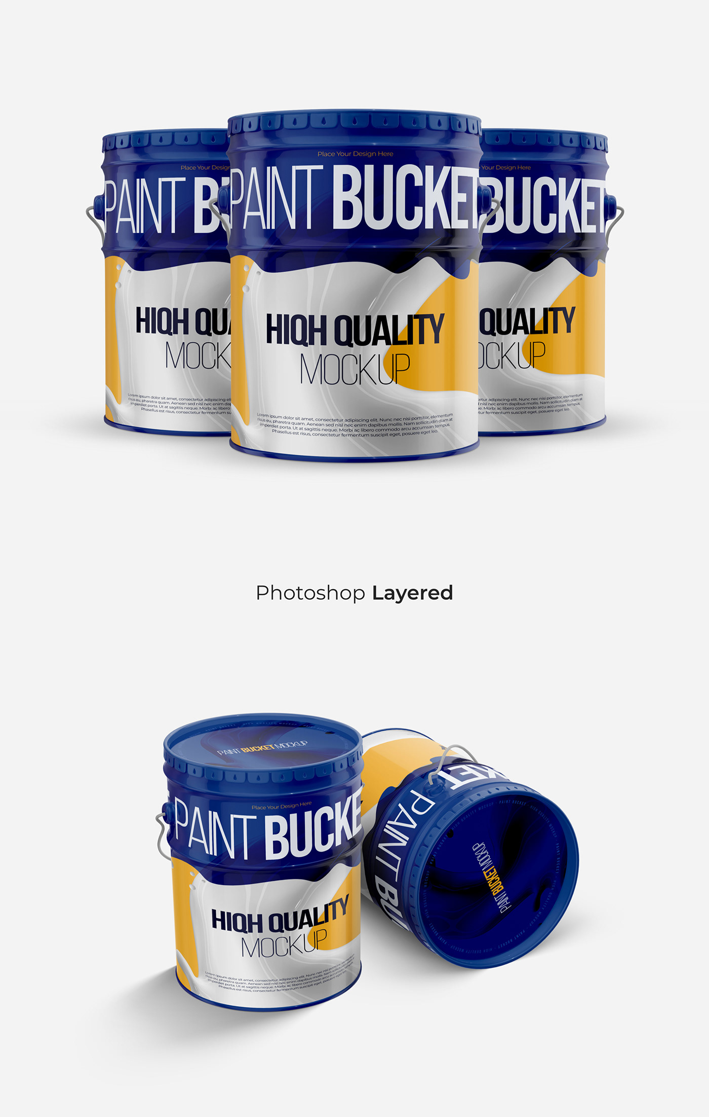 bucket can container design enamel industry Mockup Packaging tin water