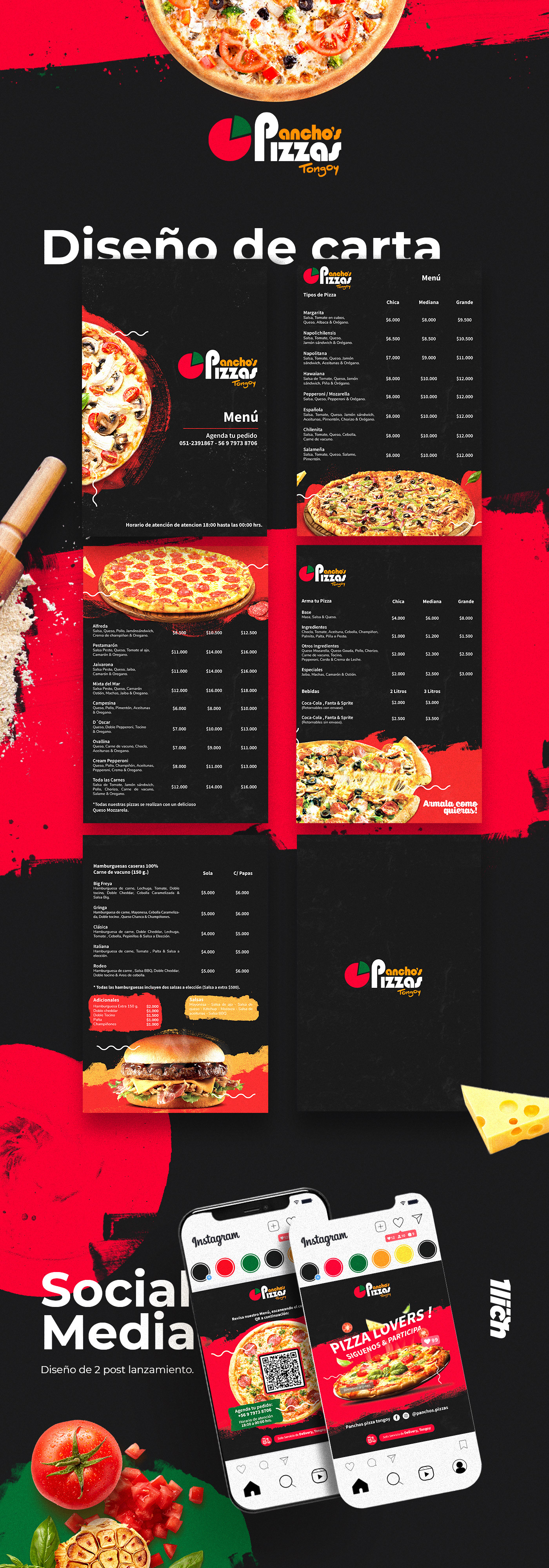 brand identity comida diseño Food  gastronomia marketing   Pizza pizzeria publicidad restaurant