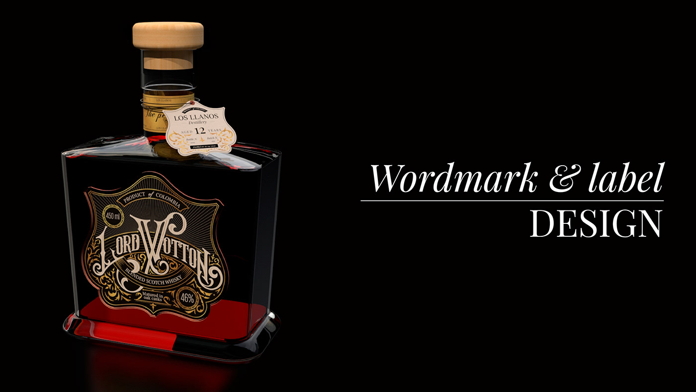 alcohol bottle GoldFoil Label lettering letters liquor luxurypacking Whisky wordmark