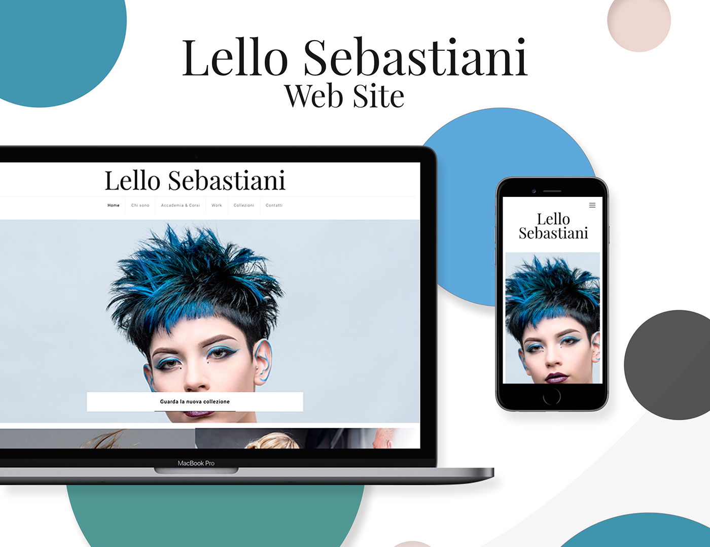 Web site minimal black White hair Style elegant moda design