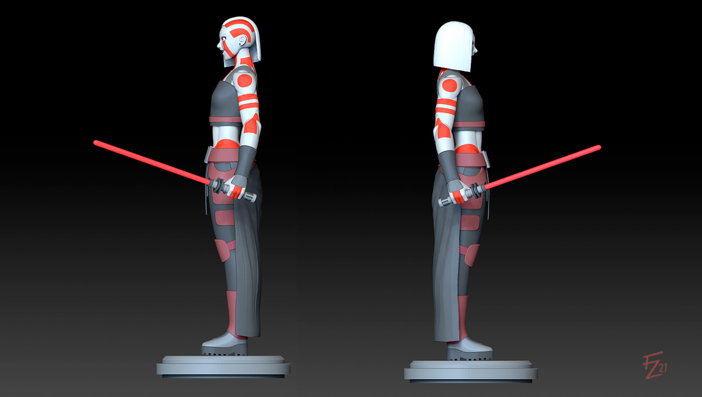 3D 3d modeling Character design  Dark side Digital Art  Render sith Starwars Zbrush