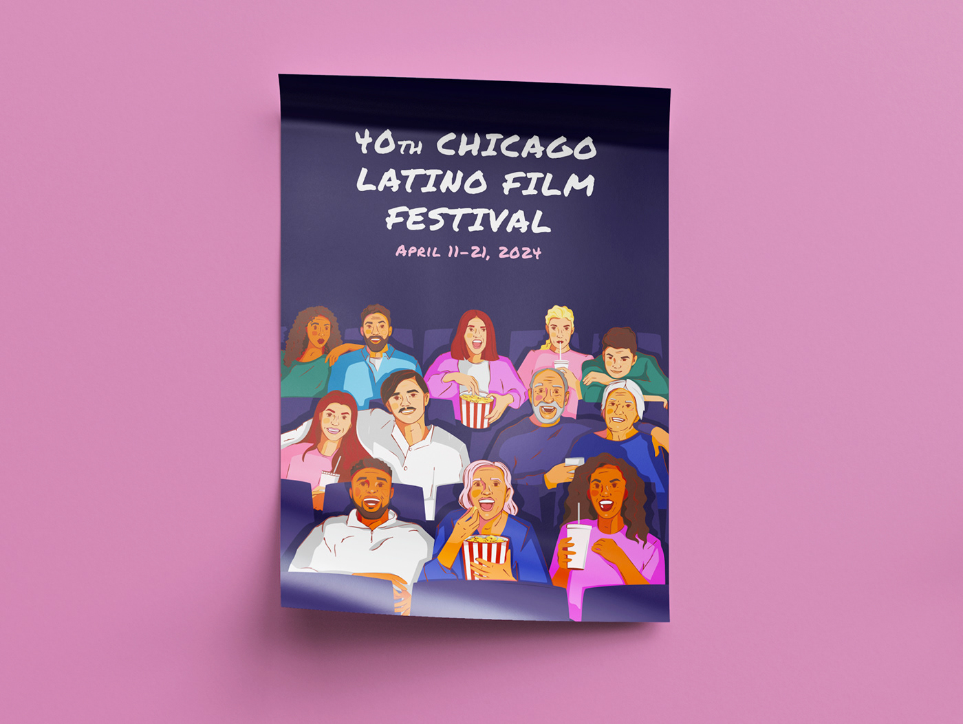 Poster Design film festival adobe illustrator vector ChicagoLatinoFilmFestival festival poster Film Festival Poster