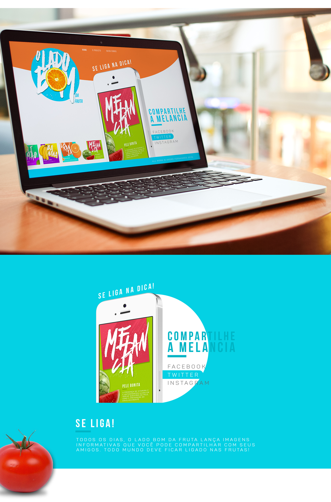 color design instagram square Fruit Health UI graphic colorful tips brand mobile share juice orange