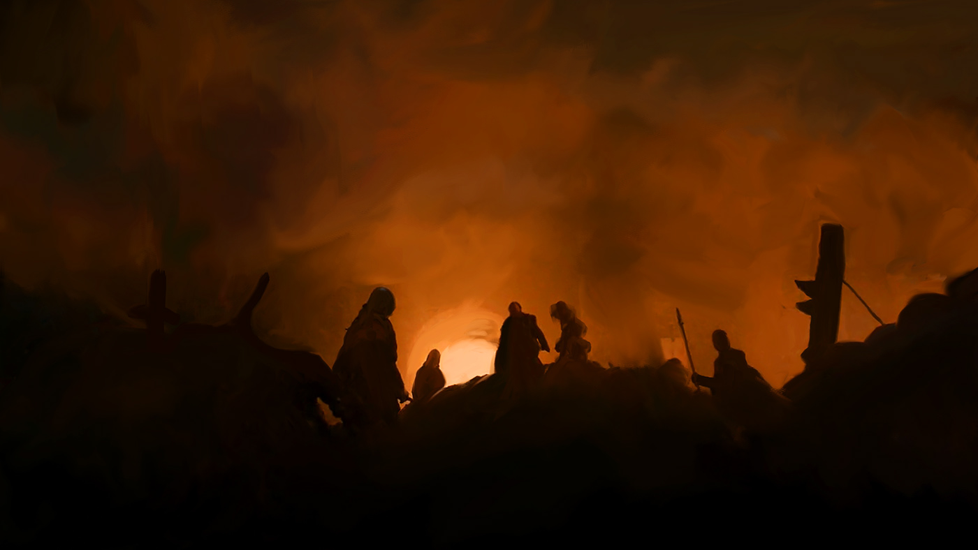 Game of Thrones jorah digital painting khaleesi the long night got painting Jon Snow Tormund artwork battle of winterfell