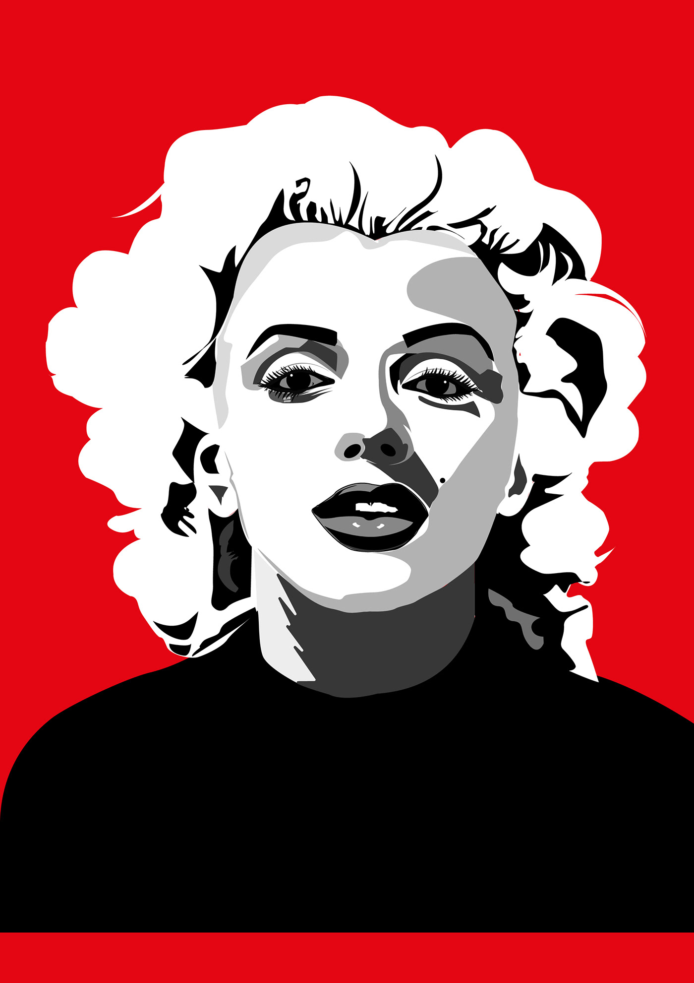 human face digital illustration Graphic Designer adobe illustrator vector Marylin Monroe woman Cinema movie Poster Design