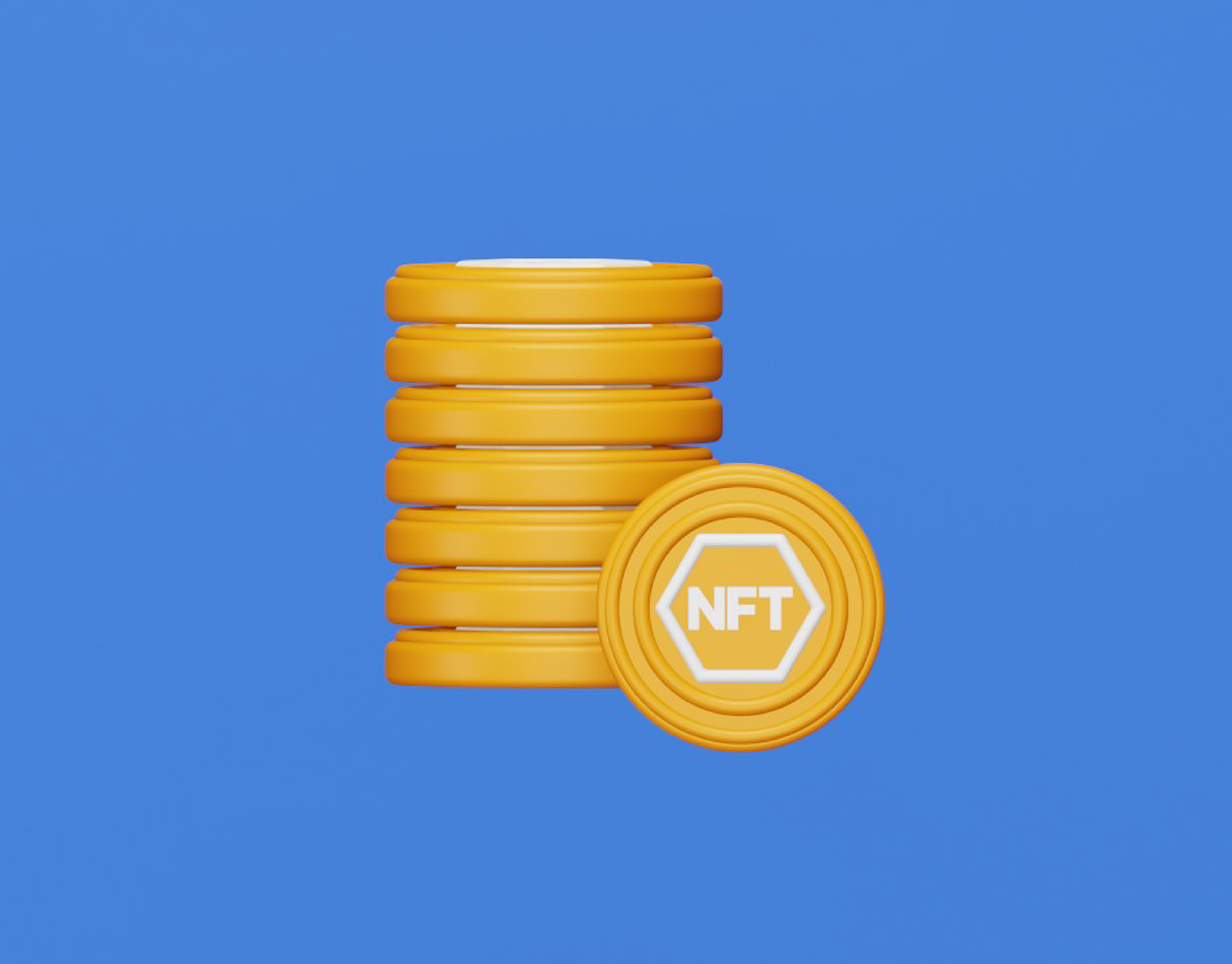 nft tokens blockchain cryptocurrency digital finance blender 3d coins design non-fungible