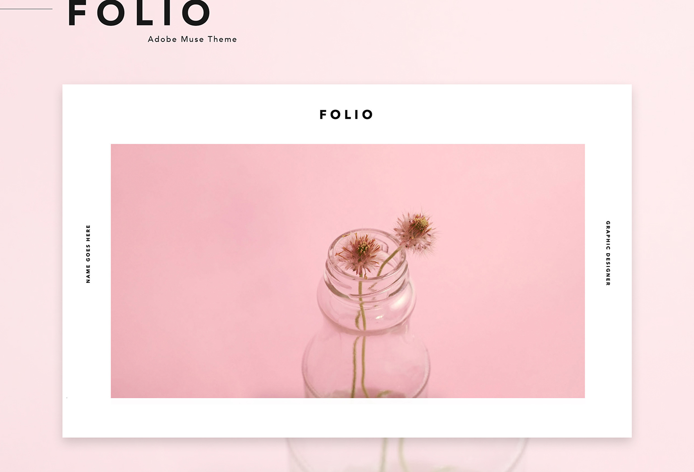 Website template Web Design  typography   pink portfolio Website Design site minimal adobe muse