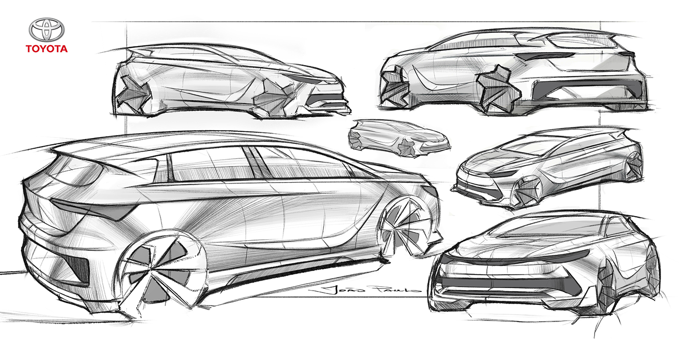 toyota sketch Render photoshop Alias keyshot design cardesign automotivedesign Hatchback