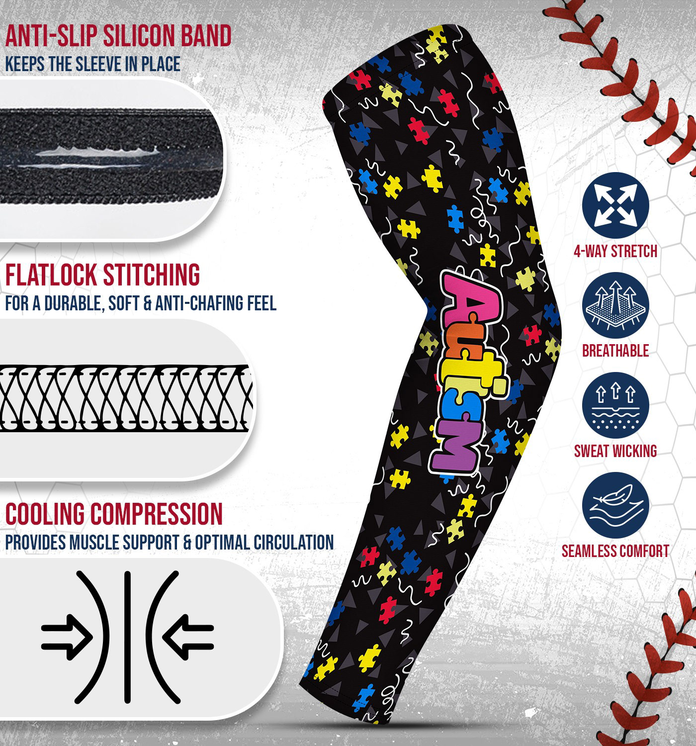 sublimation design baseball arm sleeves batting gloves