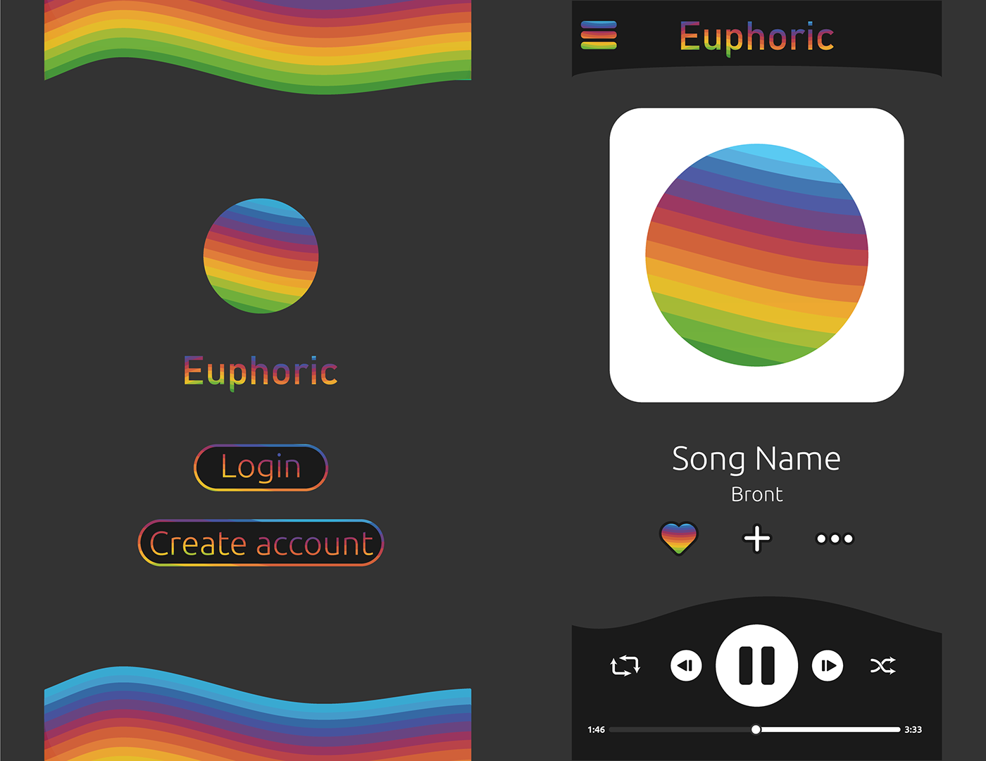 daily ui euphoria euphoric music music app