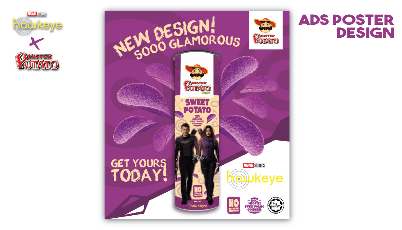 advertisement Advertising  disney+ hawkeye malaysia marvel misterpotato Packaging packaging design