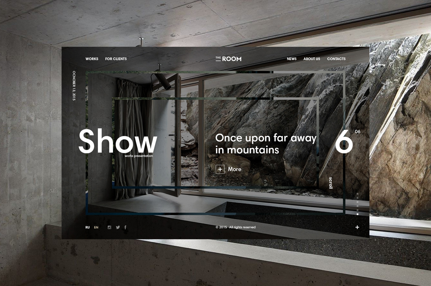Website UI ux slider promo animate video architecture design room