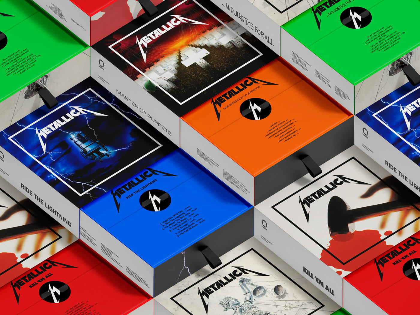 Metallica music artwork box set Packaging branding  strategy metal cover print